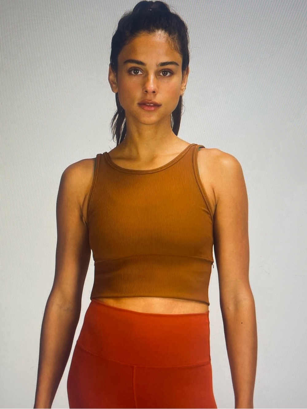NWT size 4 lululemon Power Pivot tank rib in copper brown